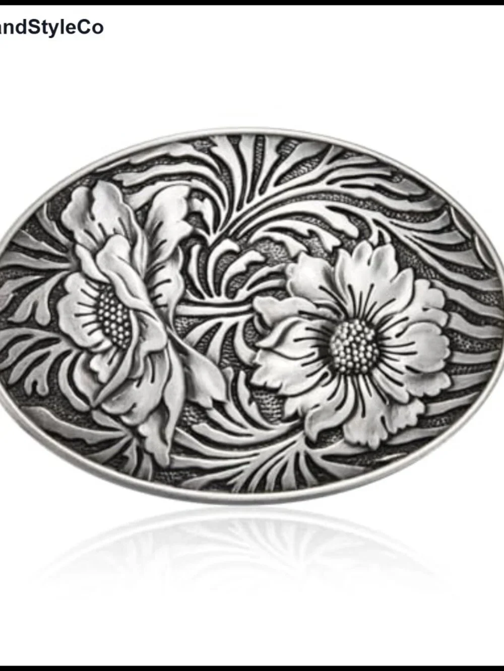 Vintage Engraved Flower Western Belt Buckle Metal Alloy for Men Women